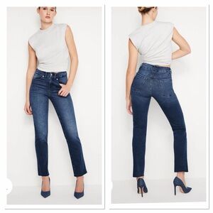 Good American High Rise Slim Straight Jeans